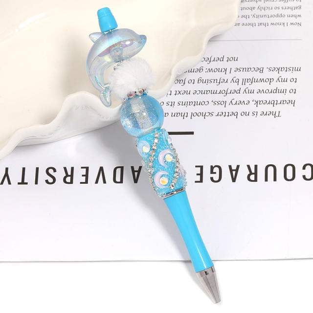 Creative New Cartoon Rotating Beaded Pen Heavy Glitter High-Value New Ins Style Bead Pen Ballpoint Pen