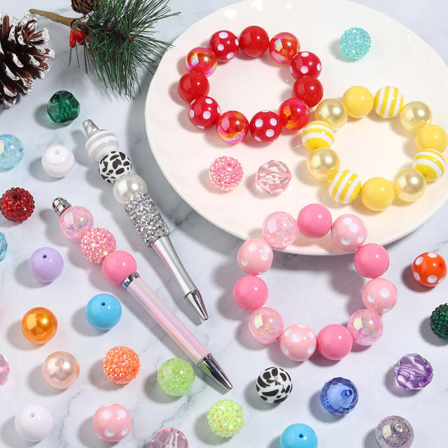 Hot Sale 20mm Multicolor Crystal Beads Candy Color Rhinestone Beads