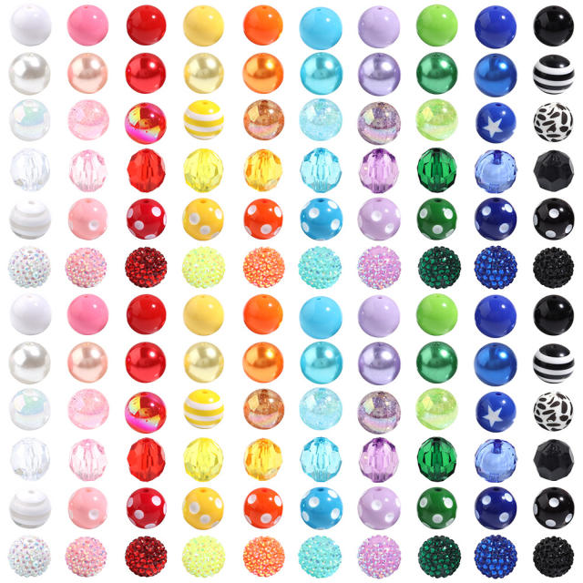 Hot Sale 20mm Multicolor Crystal Beads Candy Color Rhinestone Beads