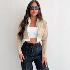 Street look denim jacket crop jacket for women