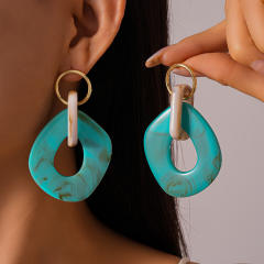Unique geometric acrylic circle dangle earrings for women