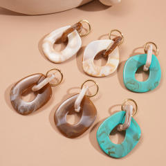 Unique geometric acrylic circle dangle earrings for women
