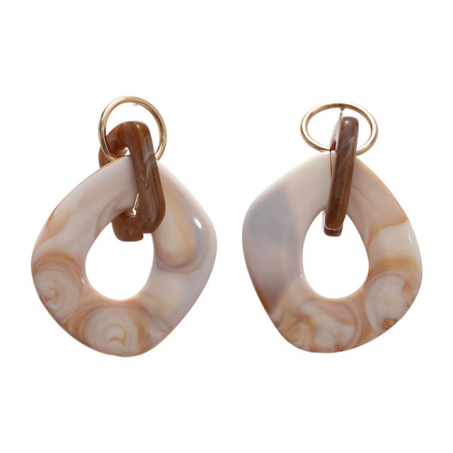Unique geometric acrylic circle dangle earrings for women