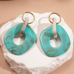 Unique geometric acrylic circle dangle earrings for women