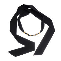 18KG Stainless steel ball bead black scarf choker necklace