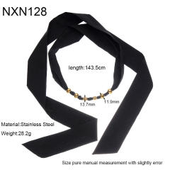 18KG Stainless steel ball bead black scarf choker necklace