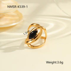 Vintage black cubic zircon inlaid stainless steel rings