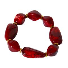 Autumn winter new dark red acrylic bead necklace bracelet suit