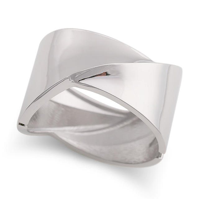 Hiphop gold color wide design alloy bangle bracelet set