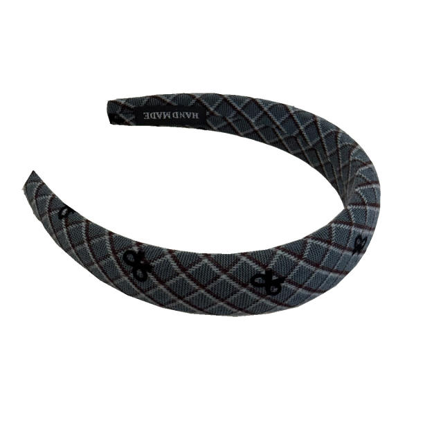 Korean fashion vintage plaid pattern women headband