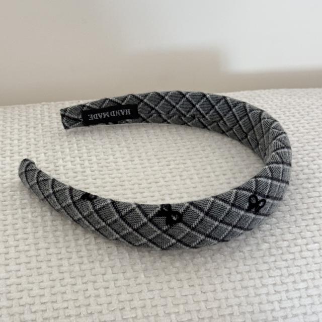 Korean fashion vintage plaid pattern women headband