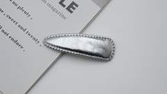 Concise gold silver PU leather snap hair clips