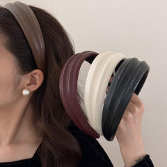 Autumn winter PU leather hot sale headband for women