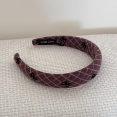 Korean fashion vintage plaid pattern women headband