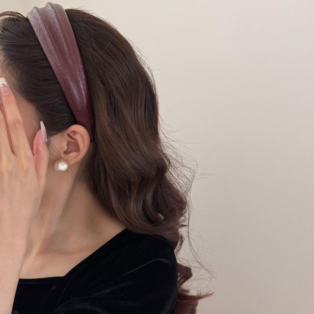 Autumn winter PU leather hot sale headband for women