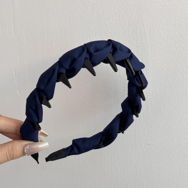 French trend plaid color twisted headband zig zag headband