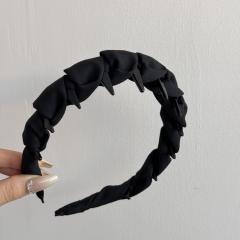 French trend plaid color twisted headband zig zag headband