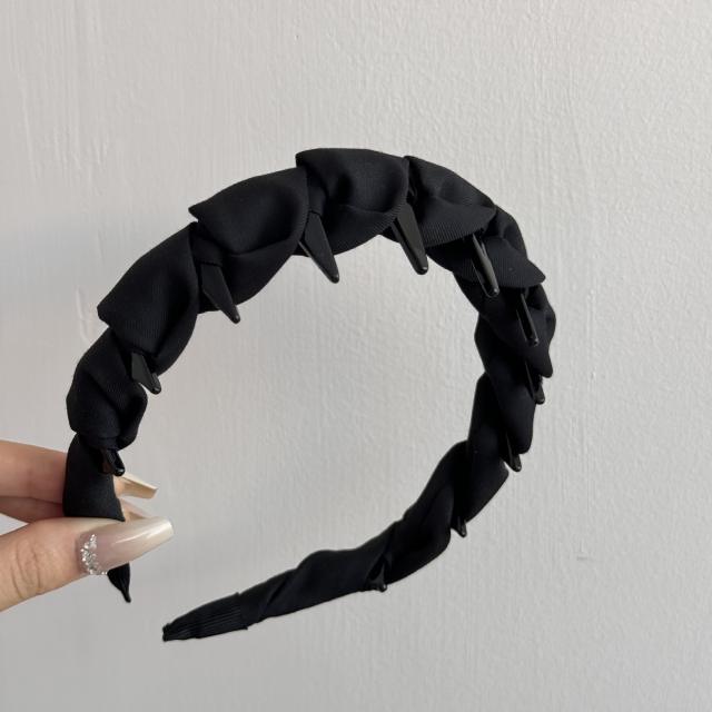 French trend plaid color twisted headband zig zag headband