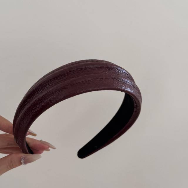 Autumn winter PU leather hot sale headband for women