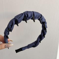 French trend plaid color twisted headband zig zag headband