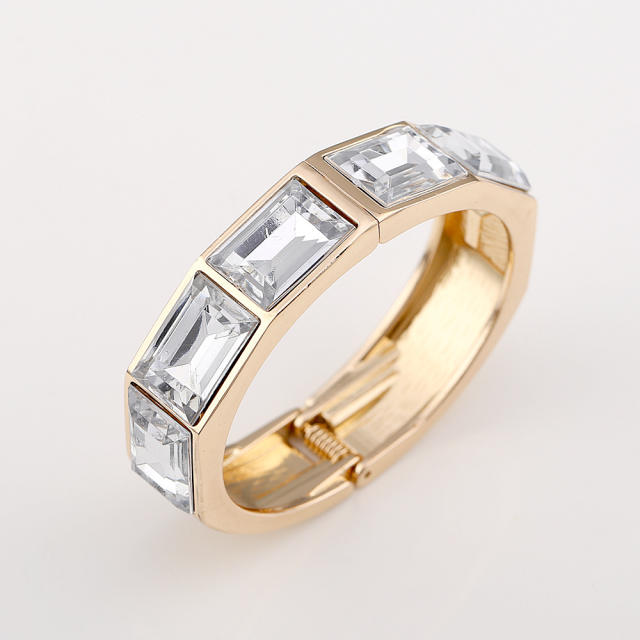 Punk trend white enamel unique alloy women bangle bracelet suit