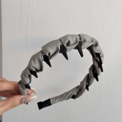 French trend plaid color twisted headband zig zag headband