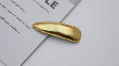 Concise gold silver PU leather snap hair clips