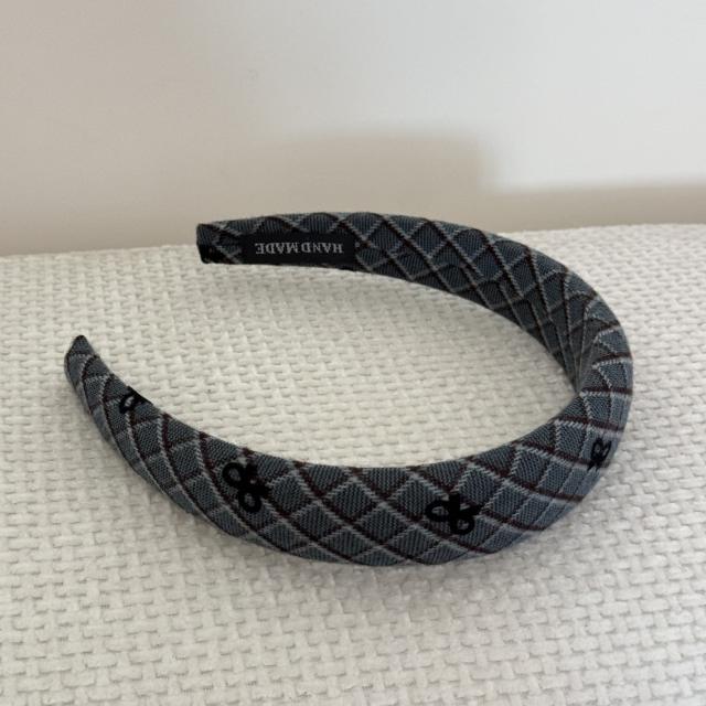 Korean fashion vintage plaid pattern women headband