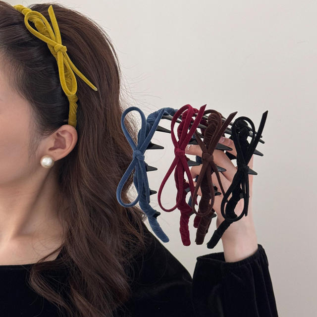 Korean fashion sweet bow zig zag headband