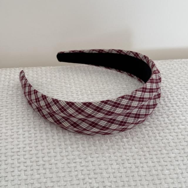 Autumn winter classic plaid pattern padded headband