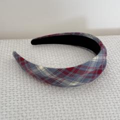 Autumn winter classic plaid pattern padded headband