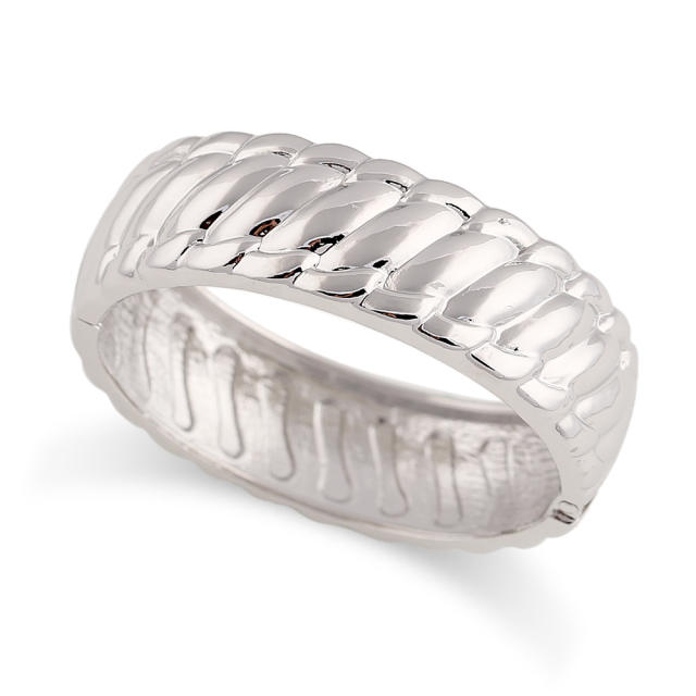 Hiphop gold color wide design alloy bangle bracelet set