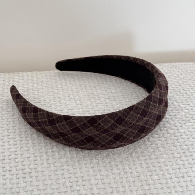 Autumn winter classic plaid pattern padded headband