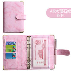 A6 Marble Binder Pu Notebook Creative Cash Budget Financial Planner Hand Ledger Wholesale