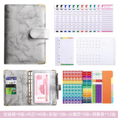 A6 Marble Binder Pu Notebook Creative Cash Budget Financial Planner Hand Ledger Wholesale