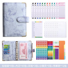 A6 Marble Binder Pu Notebook Creative Cash Budget Financial Planner Hand Ledger Wholesale
