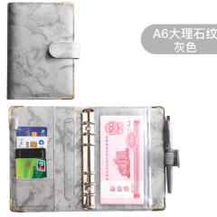 A6 Marble Binder Pu Notebook Creative Cash Budget Financial Planner Hand Ledger Wholesale