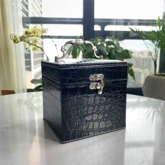 Crocodile pattern pu leather jewelry box wholesale three-layer jewelry box