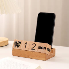 Wooden calendar digital flip square wood creative decoration calendar building blocks