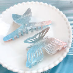 Holiday Gradient blue color fish tail butterlfy hair claw clips