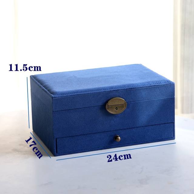 New portable flannel simple stud earrings jewelry box small earrings necklace ring jewelry box earrings storage box
