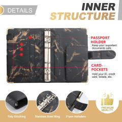 A6 Marble Binder Pu Notebook Creative Cash Budget Financial Planner Hand Ledger Wholesale
