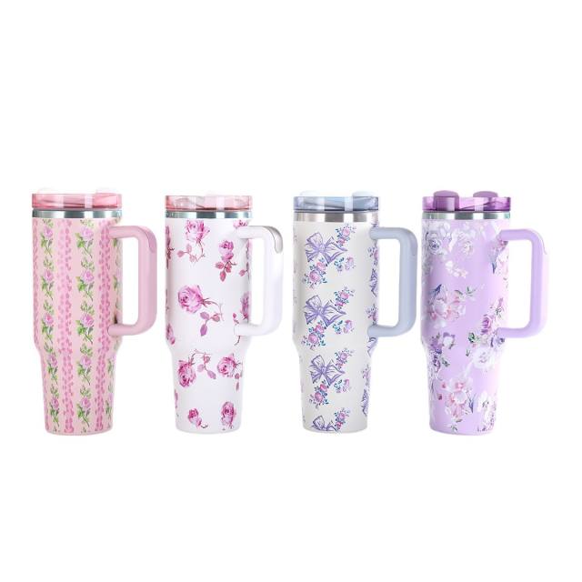 Prosperity Series Stanley 40oz Car Cup 304 Stainless Steel Insulated Cup Large Capacity Car Ice Cup with Handle