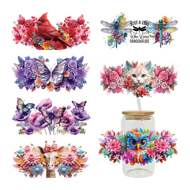 UV transfer sticker glass crystal label Crystal sticker cross-border special sticker for 16oz glass cup 23cmX11cm