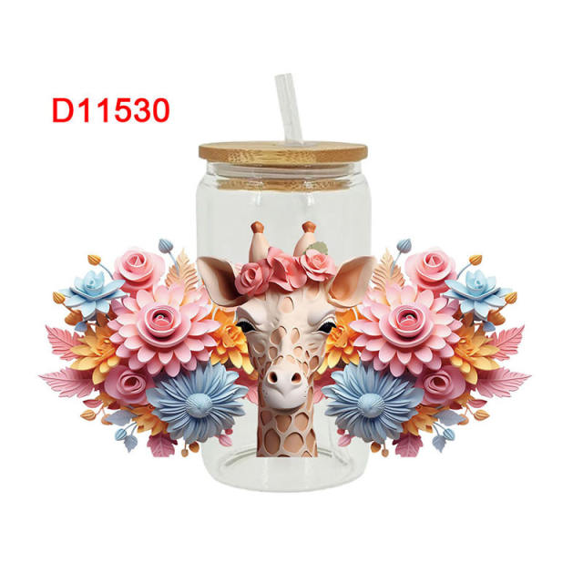 UV transfer sticker glass crystal label Crystal sticker cross-border special sticker for 16oz glass cup 23cmX11cm