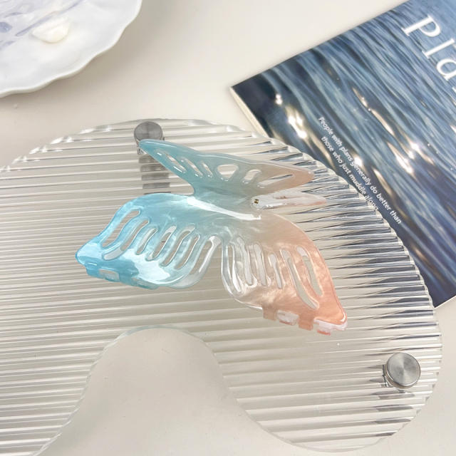 Holiday Gradient blue color fish tail butterlfy hair claw clips