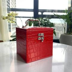Crocodile pattern pu leather jewelry box wholesale three-layer jewelry box