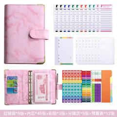 A6 Marble Binder Pu Notebook Creative Cash Budget Financial Planner Hand Ledger Wholesale