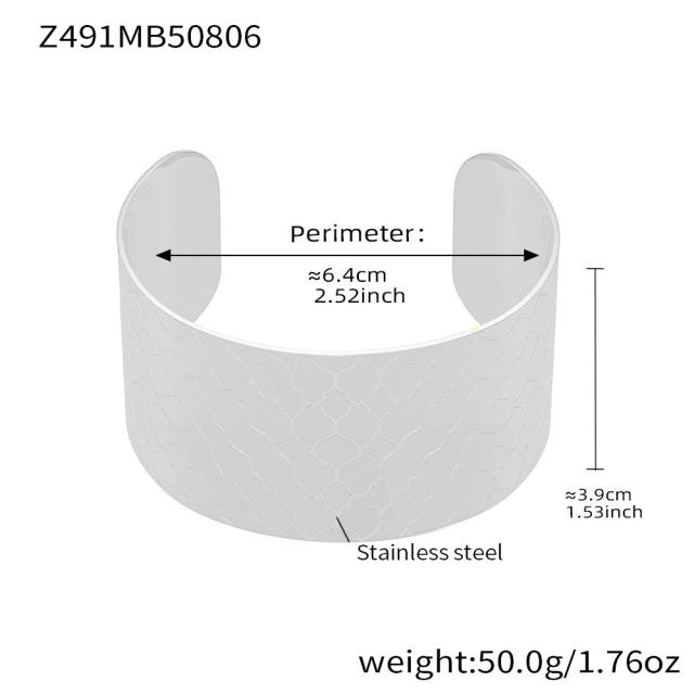 35mm wide design stainless steel cuff bangle arm bangle