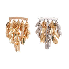Metal feeling tassel earings